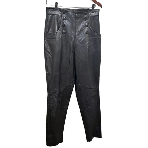 Neto Vintage Leather High Rise Pants Size 10 - Picture 1 of 16
